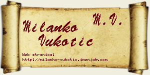Milanko Vukotić vizit kartica